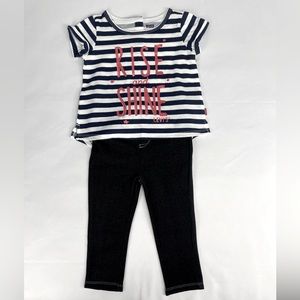 NWT 18 MO Levi’s Top & Bottoms Set in Blue & Off White